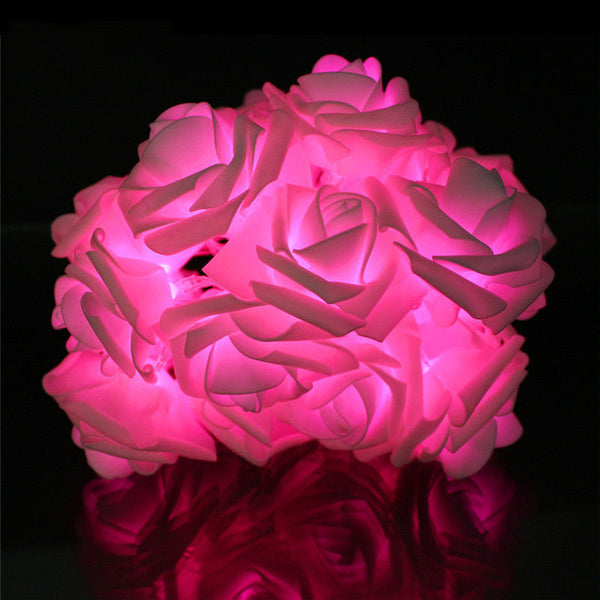 Rose Fairy String Flower Wedding Party Led Lights Christmas Decor Garden Light