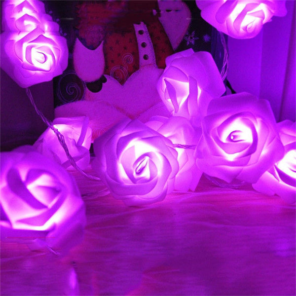 Rose Fairy String Flower Wedding Party Led Lights Christmas Decor Garden Light