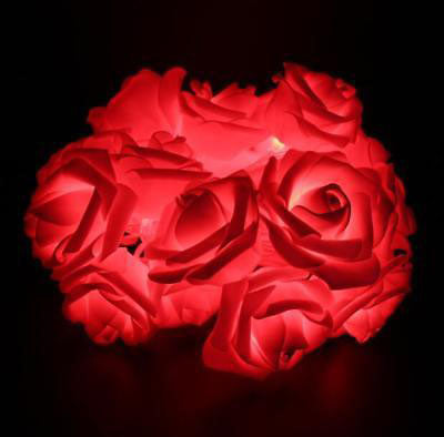 Rose Fairy String Flower Wedding Party Led Lights Christmas Decor Garden Light