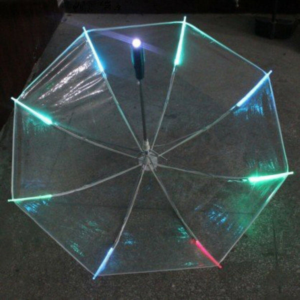 Light up Blade Runner Changing Color Change LED Transparent Umbrella w/ Flashlight