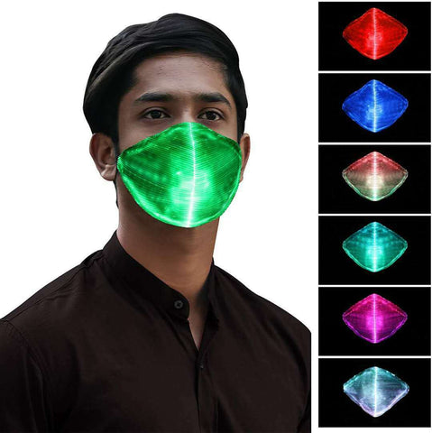 LED Mask with 7 Color Glowing Luminous Mask Party Festival Light Up Face Mask
