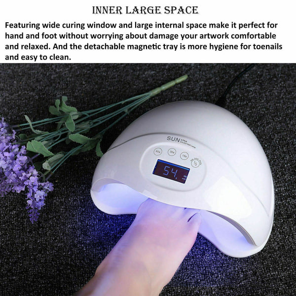 LED UV Light Nail Dryer Dry Gel Nails Polish Lamp Salon Manicure curing timer