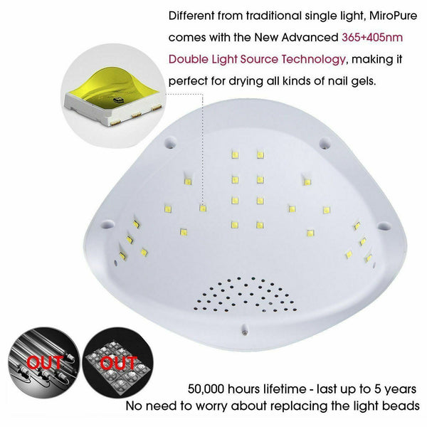 LED UV Light Nail Dryer Dry Gel Nails Polish Lamp Salon Manicure curing timer