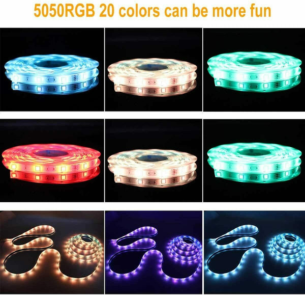 Waterproof Beautiful LED Strip Lights RGB Room 5050 Tape Light Color Changing