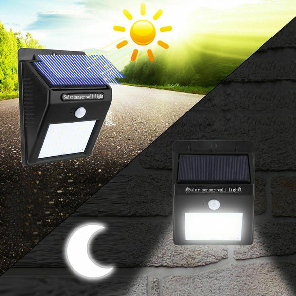 4 pcs 20 LED Outdoor Lights Solar PIR Sensor Motion Flood Light Waterproof Lamp