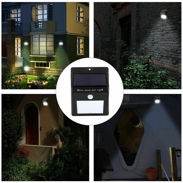 4 pcs 20 LED Outdoor Lights Solar PIR Sensor Motion Flood Light Waterproof Lamp