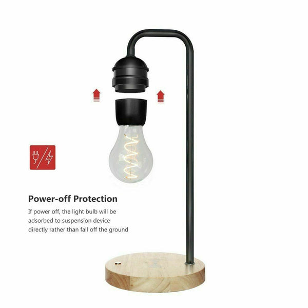 Wireless Charge Phone floating Levitation Desk Black lamp Warm White Light Bulb
