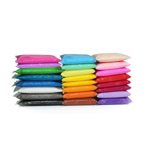 DIY 24 Colors Soft Sticky Plasticine shape mold Clay Blocks for children Student