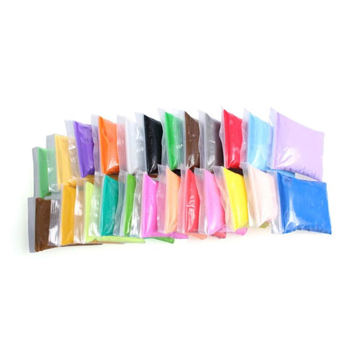 DIY 24 Colors Soft Sticky Plasticine shape mold Clay Blocks for children Student