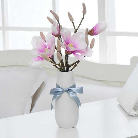 Latest Model Hot Selling Artificial Flowers with Vase Decorate with Living Room Bedroom Light Purple