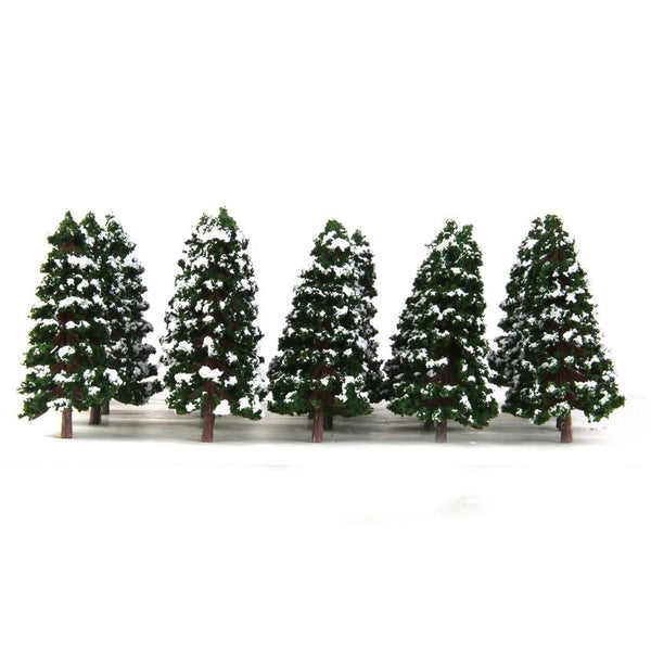 20pcs Dark Green Model Trees Snow Landscape Scenery 3.15 inch 1:150