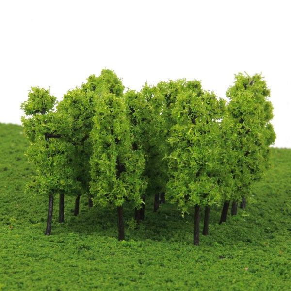 Trees Model Train Railroad Scenery 1:100 20pcs Dark and Light Green