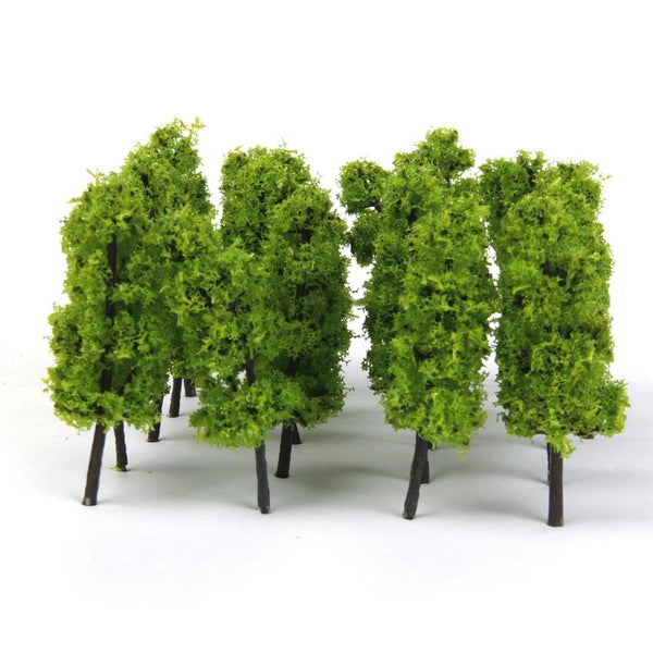 Trees Model Train Railroad Scenery 1:100 20pcs Dark and Light Green