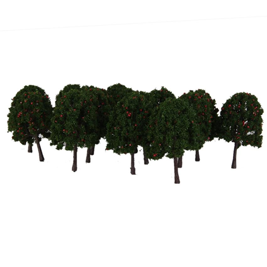 20pcs 9.5cm Scenery Landscape Train Model Trees w/ Red Fruit 1/100