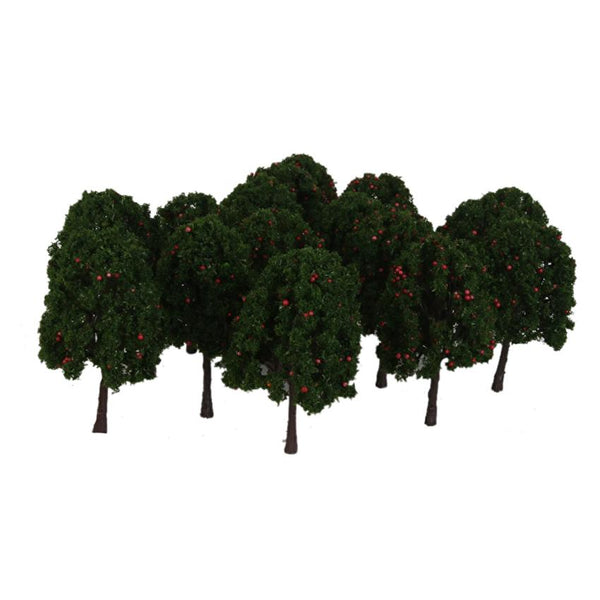 20pcs 9.5cm Scenery Landscape Train Model Trees w/ Red Fruit 1/100