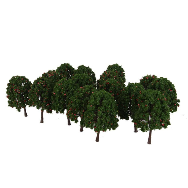20pcs 9.5cm Scenery Landscape Train Model Trees w/ Red Fruit 1/100