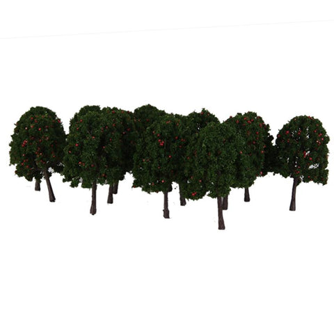 20pcs 9.5cm Scenery Landscape Train Model Trees w/ Red Fruit 1/100