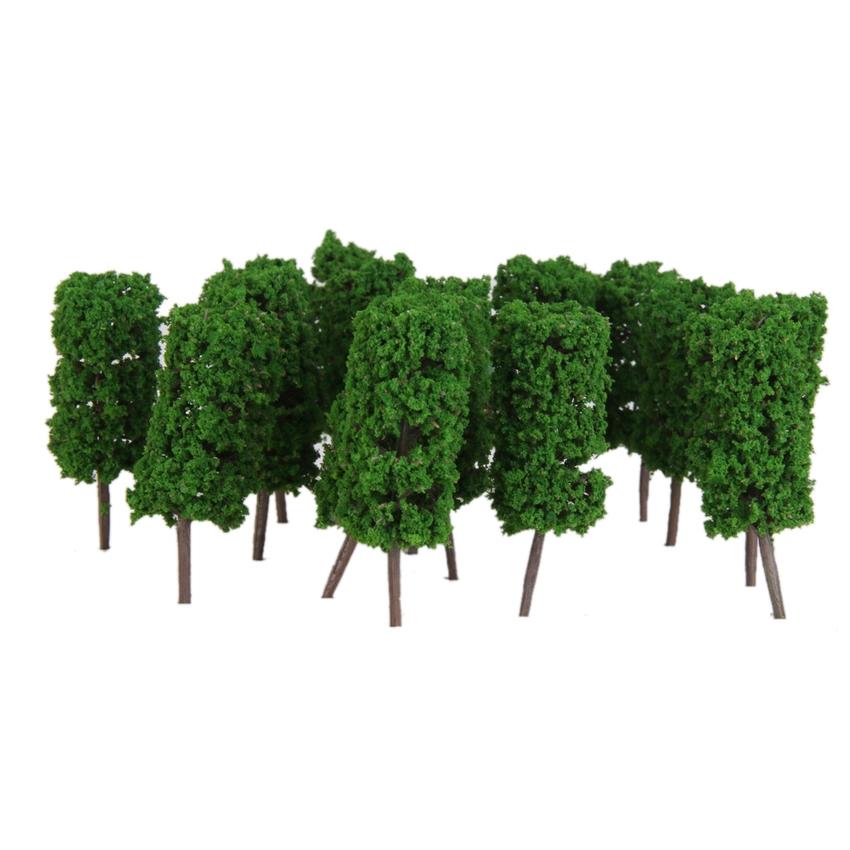 50pcs Light Green Cyclinder Tree Model Train Layout Park Scenery 1:100