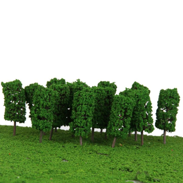 50pcs Light Green Cyclinder Tree Model Train Layout Park Scenery 1:100