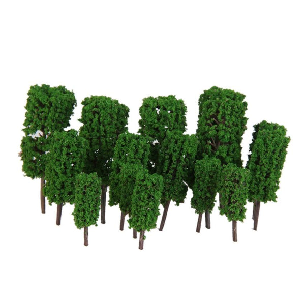 50pcs Light Green Cyclinder Tree Model Train Layout Park Scenery 1:100