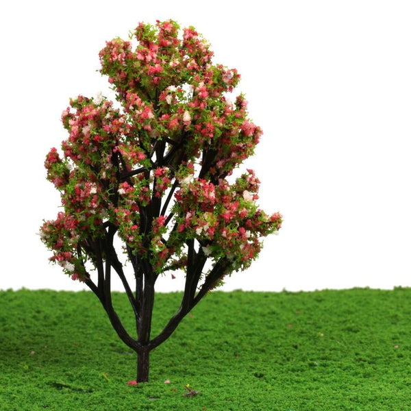 Plastic Model Trees with Flowers and Fruits for Railroad Scenery 1:100 10pcs
