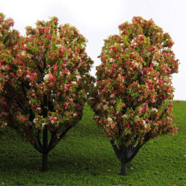 Plastic Model Trees for Railroad Scene 1:150 10pcs Green with Flower Fruits
