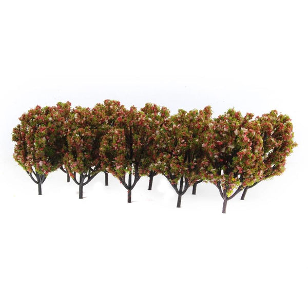 Plastic Model Trees for Railroad Scene 1:150 10pcs Green with Flower Fruits