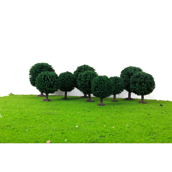 Nine Pieces Dark Green Scenery Landscape Model Cedar Trees With Pv Box