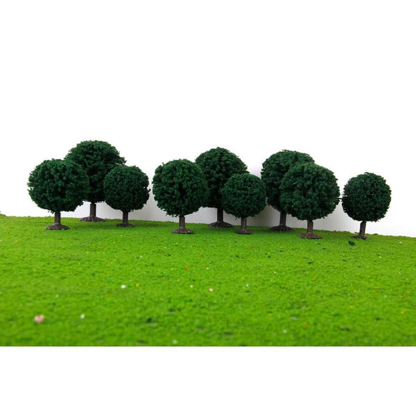 Nine Pieces Dark Green Scenery Landscape Model Cedar Trees With Pv Box