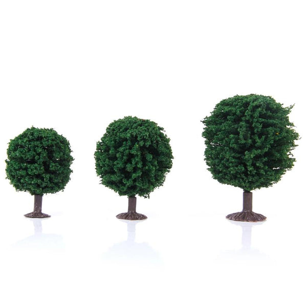 Nine Pieces Dark Green Scenery Landscape Model Cedar Trees With Pv Box