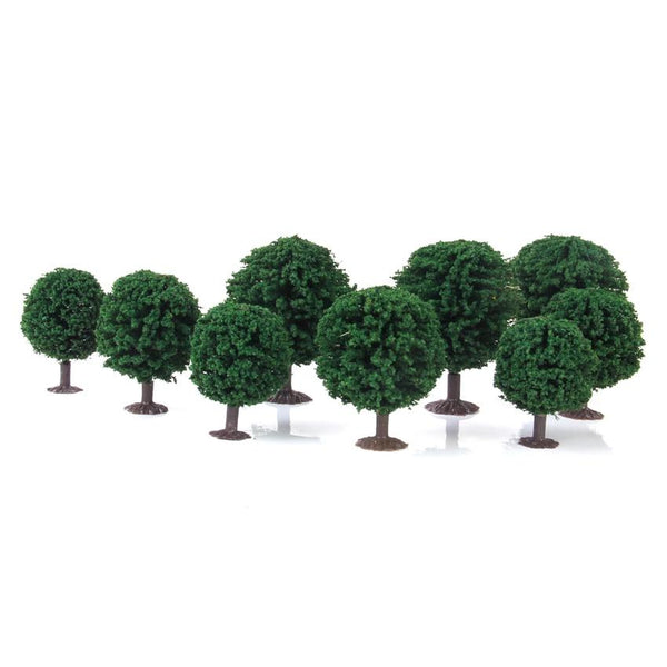 Nine Pieces Dark Green Scenery Landscape Model Cedar Trees With Pv Box