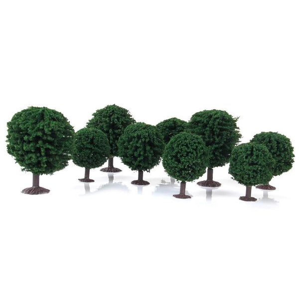 Nine Pieces Dark Green Scenery Landscape Model Cedar Trees With Pv Box