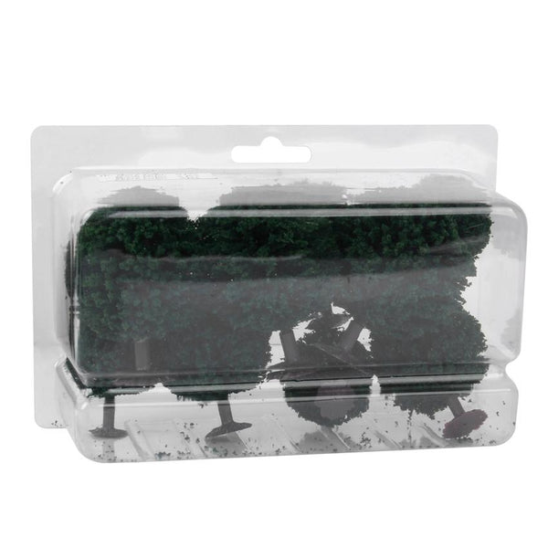 Nine Pieces Dark Green Scenery Landscape Model Cedar Trees With Pv Box