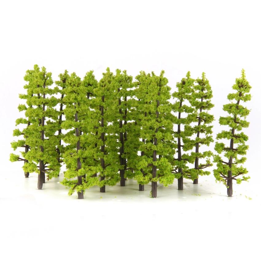 20PCS Plastic Fir Trees Model Train Park Scenery Landscape 1:100