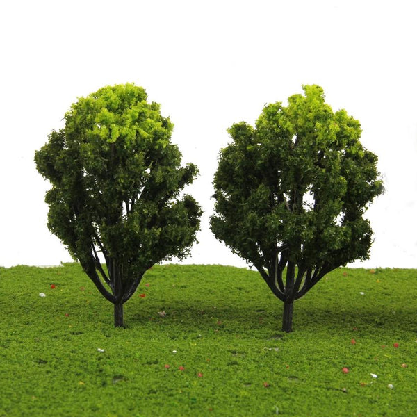 Plastic Model Trees for Railroad Scene 1:150 10pcs Light Green and Green