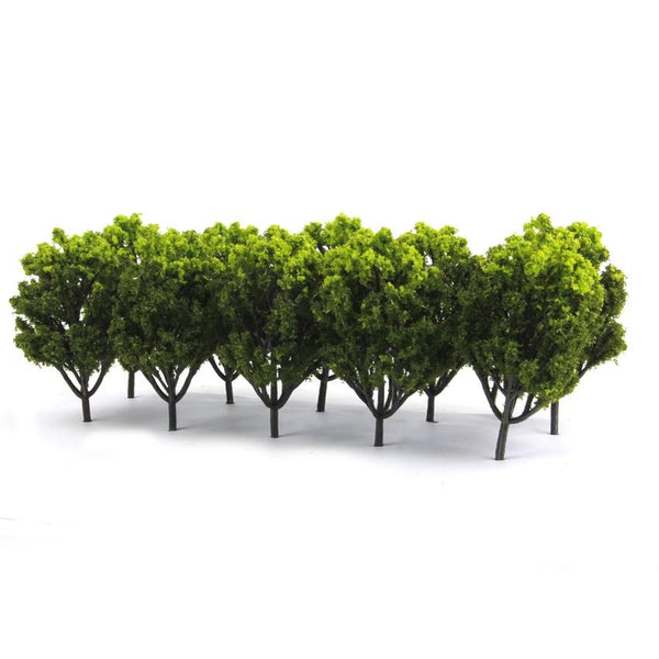 Plastic Model Trees for Railroad Scene 1:150 10pcs Light Green and Green