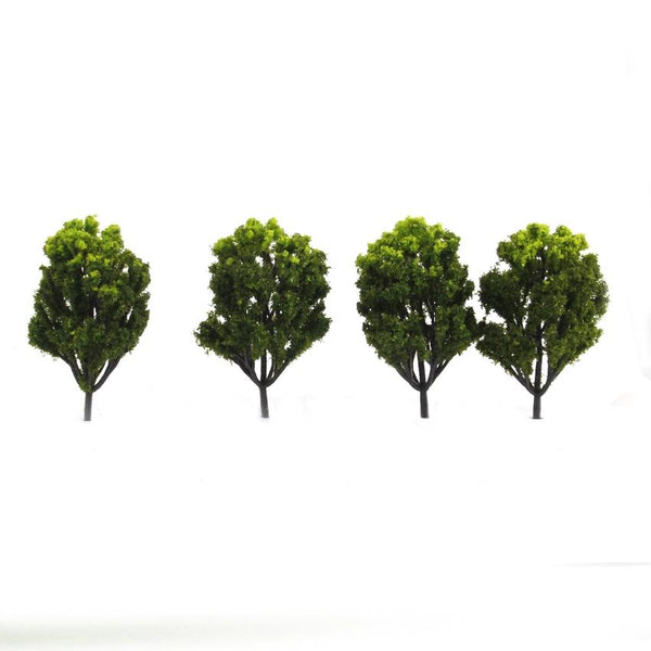 Plastic Model Trees for Railroad Scene 1:150 10pcs Light Green and Green