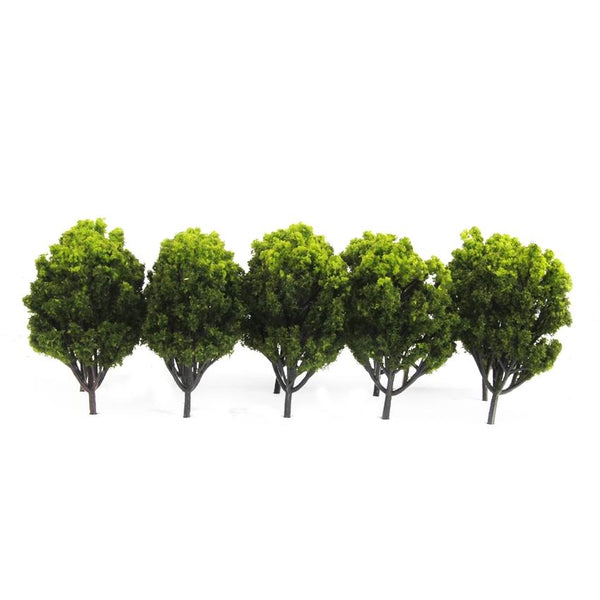 Plastic Model Trees for Railroad Scene 1:150 10pcs Light Green and Green