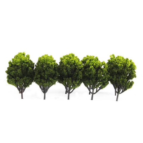 Plastic Model Trees for Railroad Scene 1:150 10pcs Light Green and Green