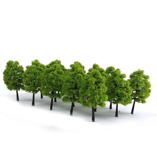 Plastic Model Trees Set of 20 Light Green