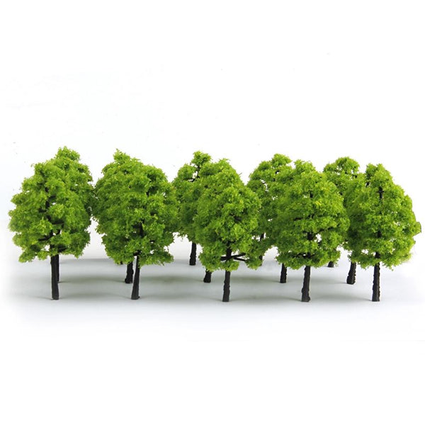Plastic Model Trees Set of 20 Light Green