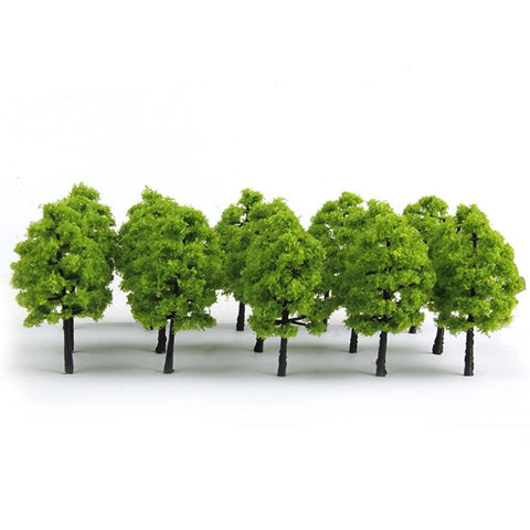 Plastic Model Trees Set of 20 Light Green