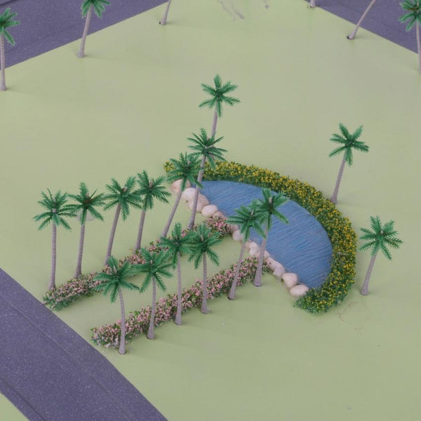 100pcs Model Coconut Trees Beach Scenery 6cm 1:200