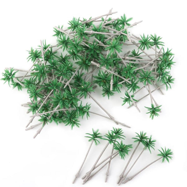 100pcs Model Coconut Trees Beach Scenery 6cm 1:200