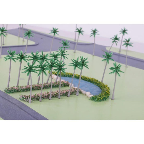100pcs Model Coconut Trees Beach Scenery 6cm 1:200