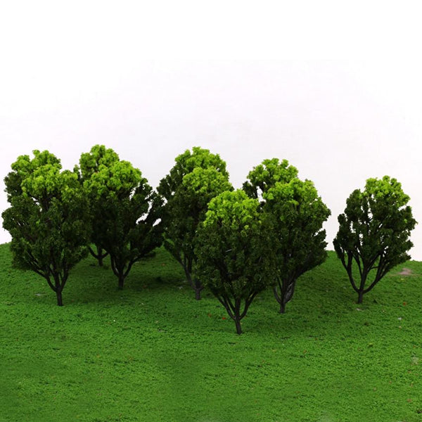 Plastic Model Trees for Railroad Scenery Green Set of 10