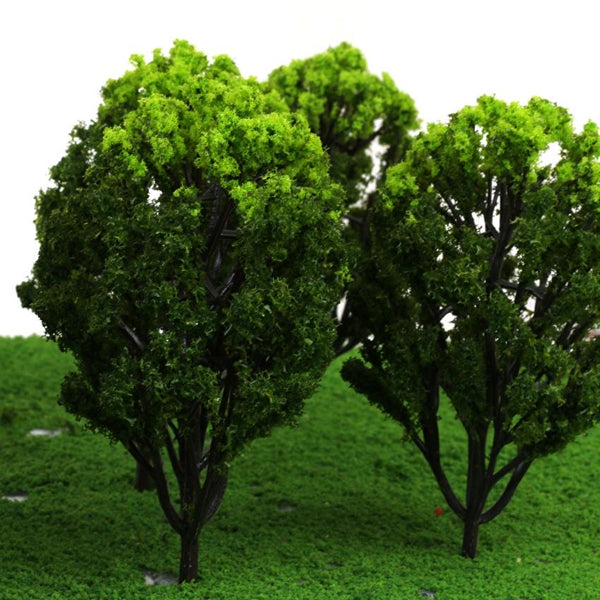 Plastic Model Trees for Railroad Scenery Green Set of 10