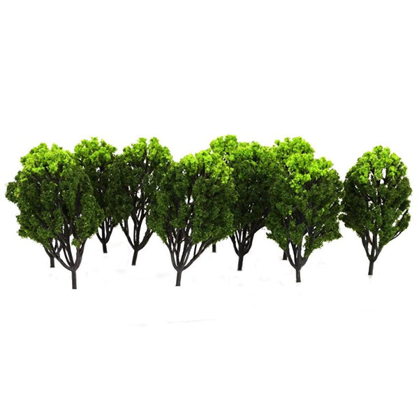 Plastic Model Trees for Railroad Scenery Green Set of 10