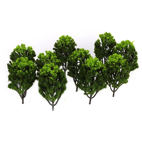 Plastic Model Trees for Railroad Scenery Green Set of 10
