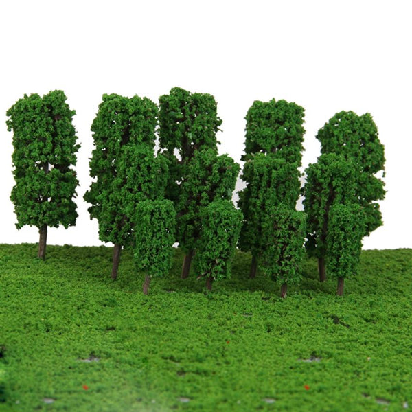 50pcs Light Green Cyclinder Tree Model Train Layout Park Scenery 1:200